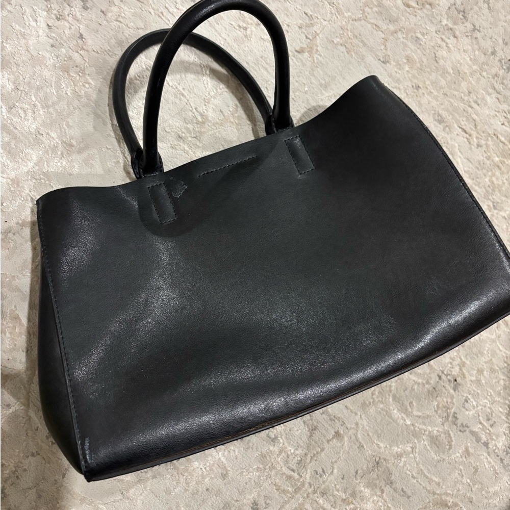 Banana Republic Black Leather Tote Bag